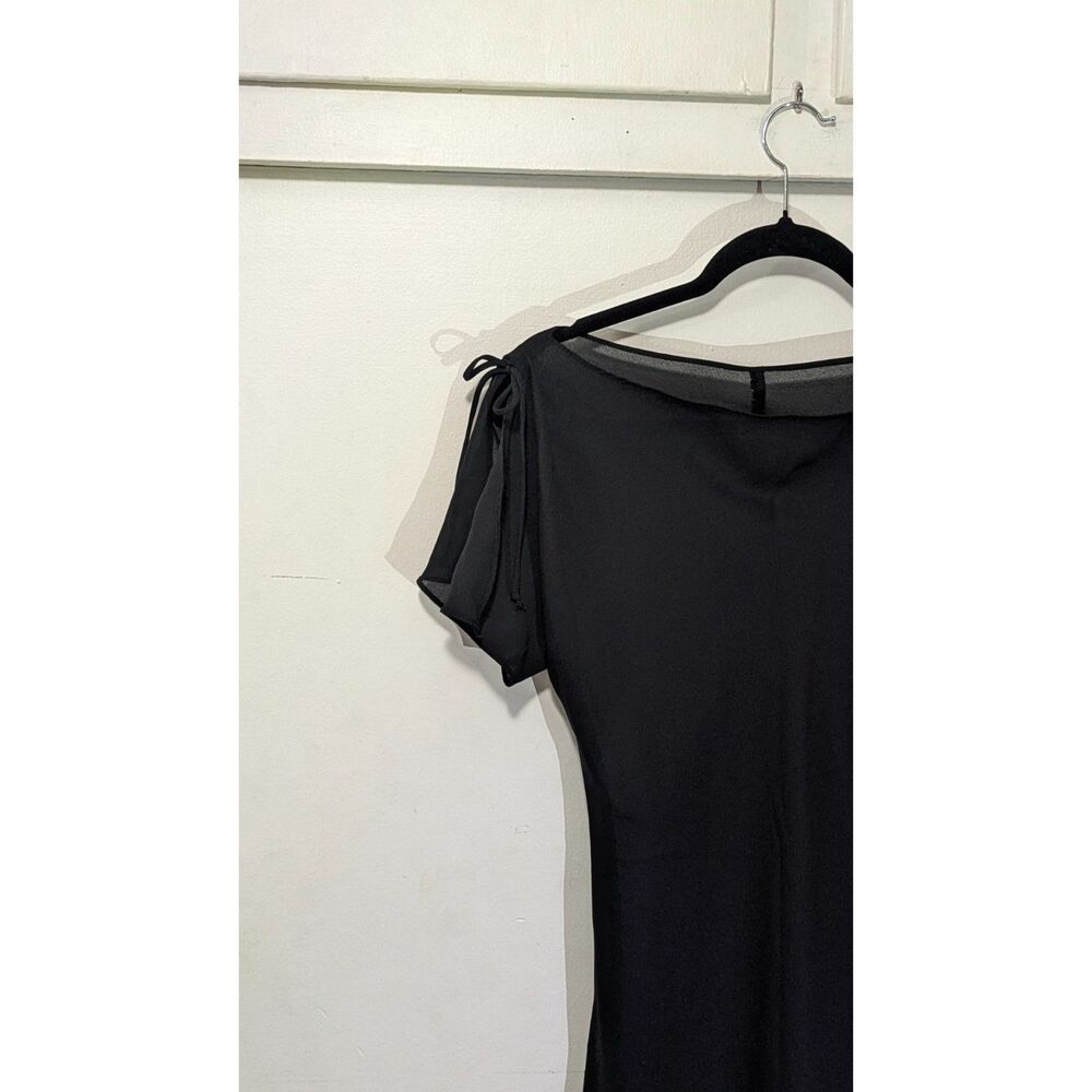 Shear Black Cover Up Split Sleeve Slip On Dress sz. M - Picture 3 of 5